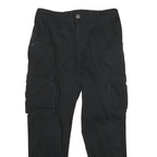 FBSISTER Womens Cotton Blend Black Regular Cargo Trousers W32 L27 Zip Pockets