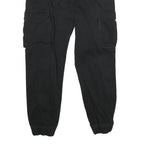 FBSISTER Womens Cotton Blend Black Regular Cargo Trousers W32 L27 Zip Pockets