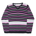 EWM Womens Black & Purple Patterned Cotton Regular Fit Crew Neck Jumper M