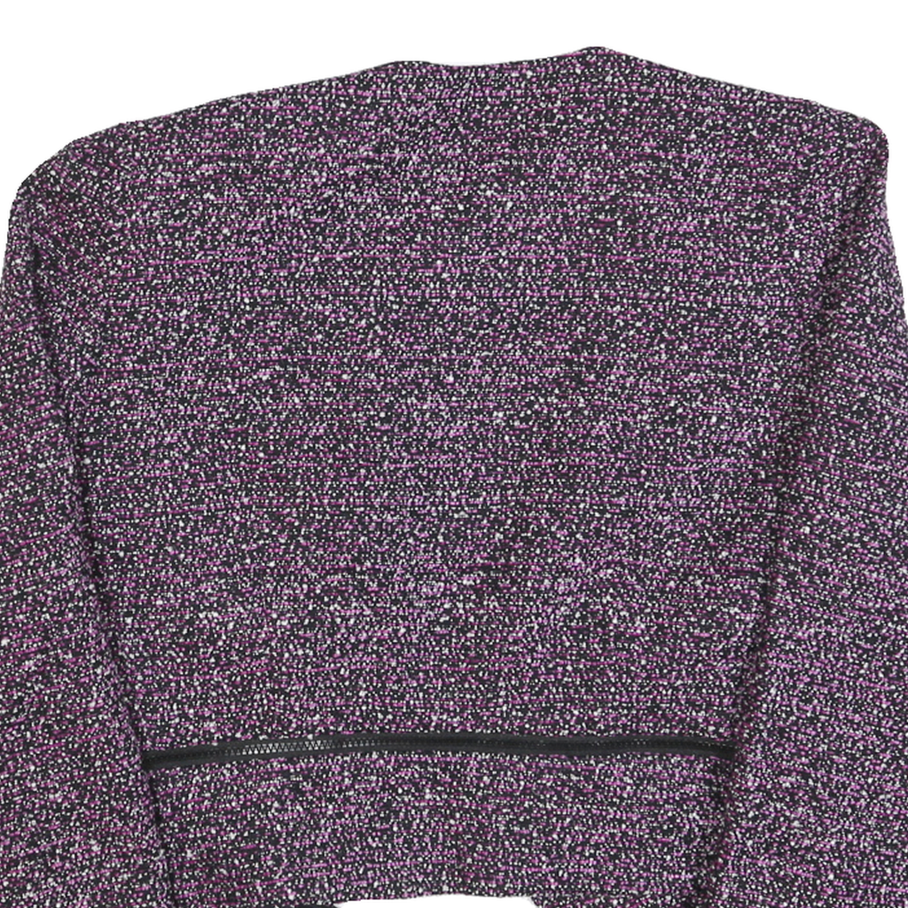 CALVIN KLEIN Womens Purple Plain Cropped Jacket M Polyester Blend Zip Closure