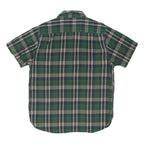 THE NORTH FACE Mens Blue Green Plaid Shirt L Cotton Blend Short Sleeve Casual