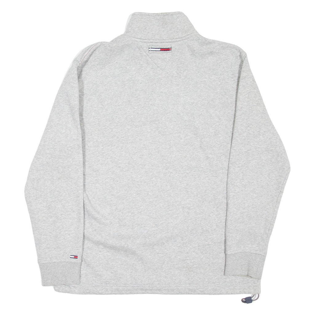 TOMMY HILFIGER Mens Sweatshirt Grey 1/4 Zip XS