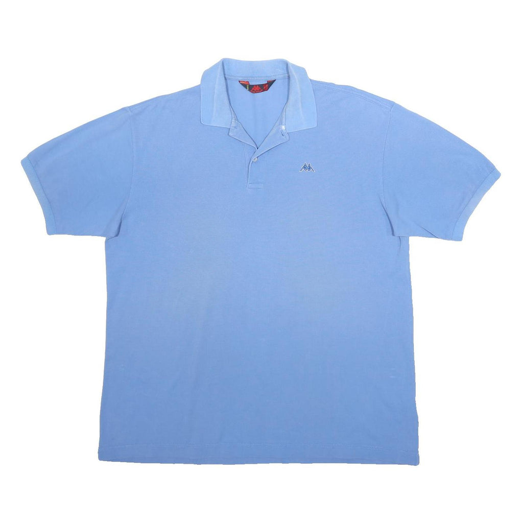 KAPPA Mens Blue Short Sleeve Plain 2XL Cotton Polo Shirt Casual