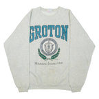 HANES ACTIVEWEAR Massachusetts Mens Sweatshirt Grey Crew Neck USA L
