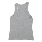 PATRIZIA PEPE Womens Grey Racer Back Sleeveless Top XS Cotton Blend Logo Crystal