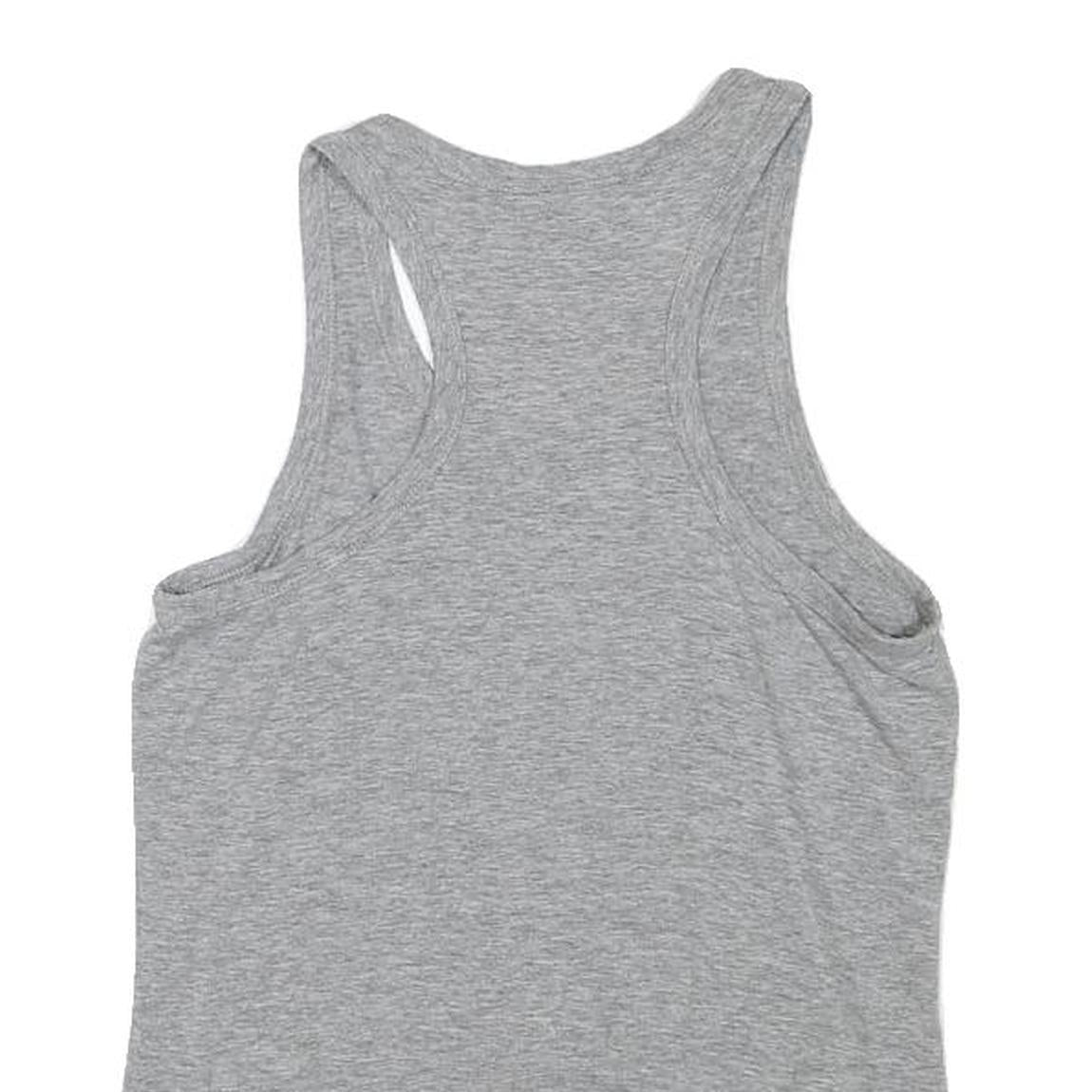 PATRIZIA PEPE Womens Grey Racer Back Sleeveless Top XS Cotton Blend Logo Crystal