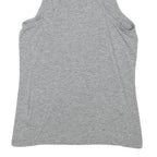 PATRIZIA PEPE Womens Grey Racer Back Sleeveless Top XS Cotton Blend Logo Crystal