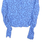 ZARA Womens Blue Printed Shirt Long Sleeve Collar M Button Fastening