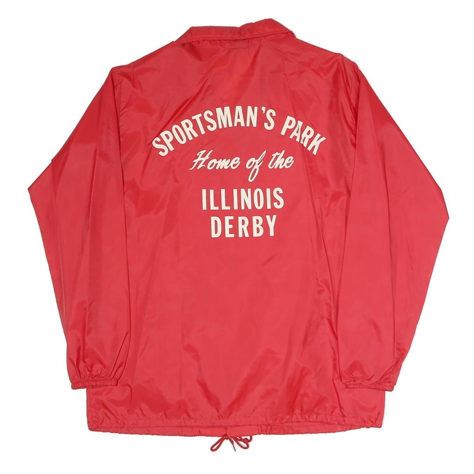 ARISTO JAC BY HILTON Mens Red Polyester Blend Button Jacket M Plain Buttoned