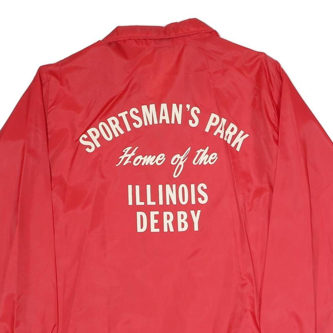 ARISTO JAC BY HILTON Mens Red Polyester Blend Button Jacket M Plain Buttoned