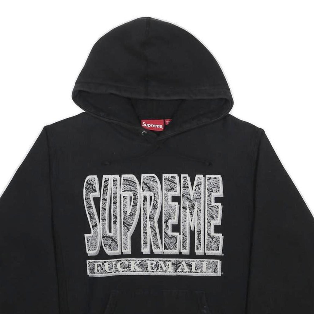 SUPREME FW17 Mens Black Bandana Graphic Pullover Hoodie M Cotton Blend