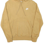 NIKE Mens Beige Pullover Hoodie S Cotton Blend Casual Sportswear