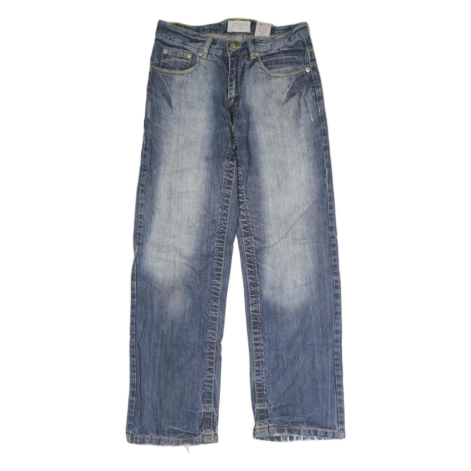 J.F.GEE Mens Jeans Blue Regular Straight Denim Medium W28 L29 Casual Wear