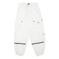 BERSHKA Womens Cotton Blend White Relaxed Cargo Trousers W26 L26 Utility Pocket