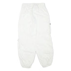 BERSHKA Womens Cotton Blend White Relaxed Cargo Trousers W26 L26 Utility Pocket