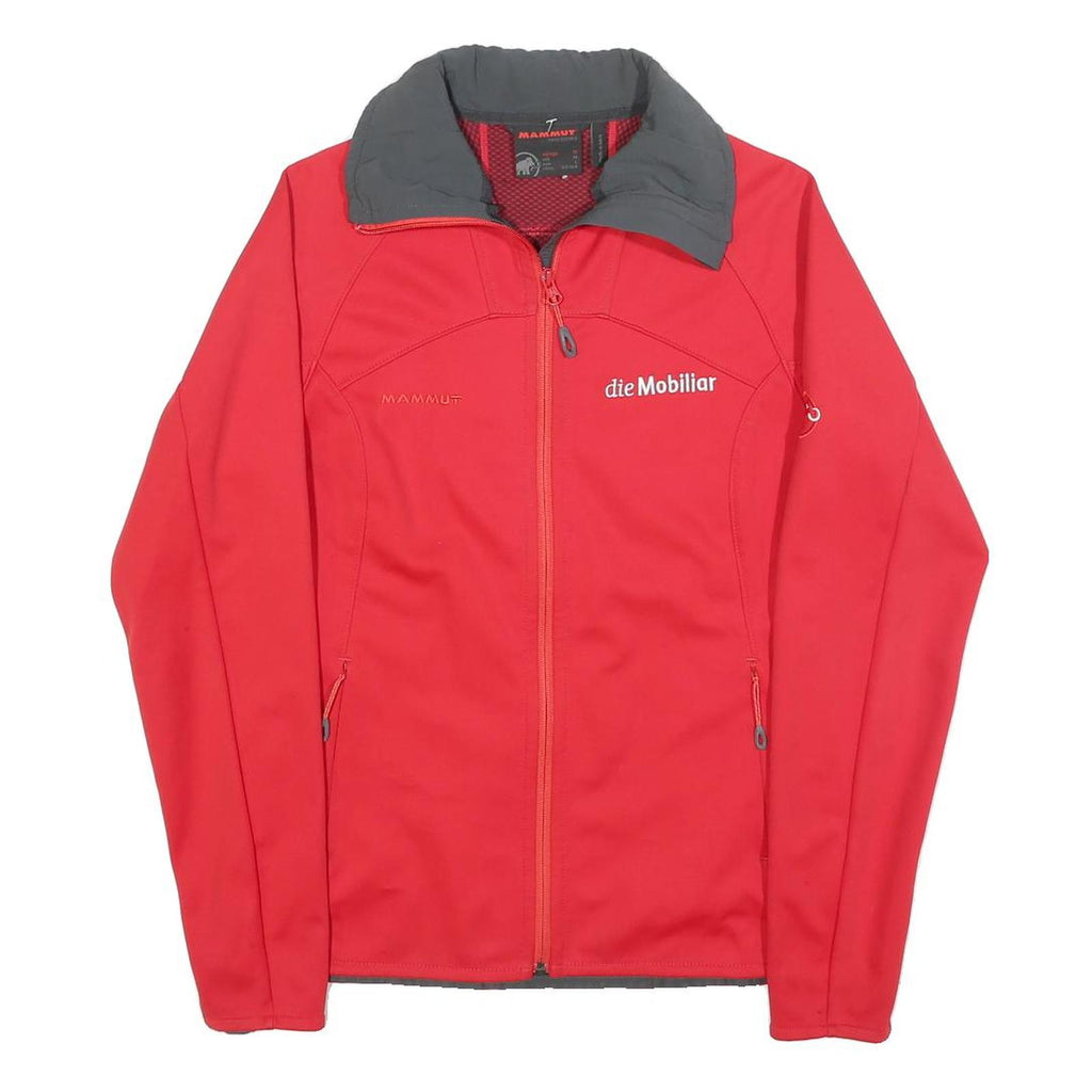 MAMMUT Womens Red Softshell Polyester Jacket M Outdoor Zip Collar Sport
