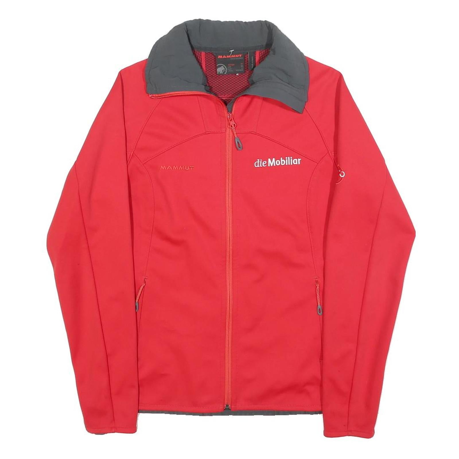 MAMMUT Womens Red Softshell Polyester Jacket M Outdoor Zip Collar Sport