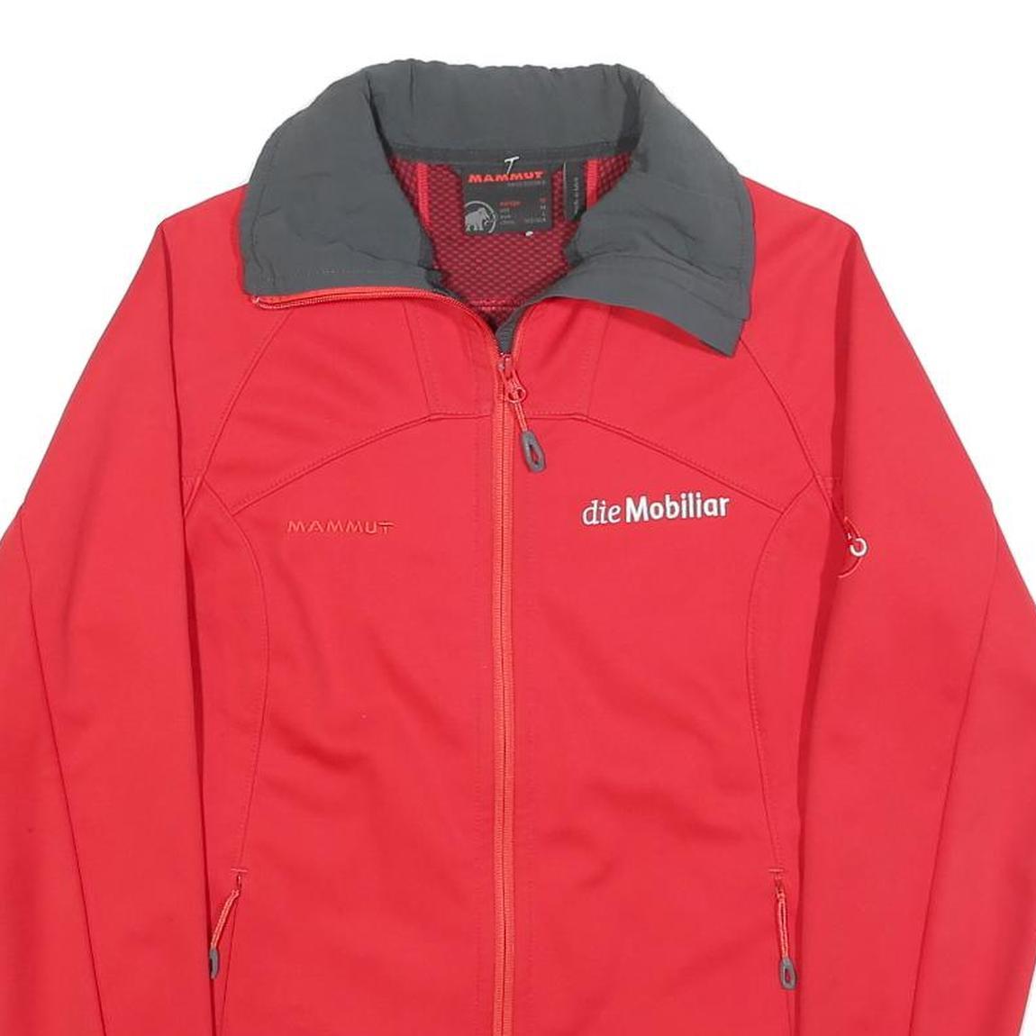 MAMMUT Womens Red Softshell Polyester Jacket M Outdoor Zip Collar Sport