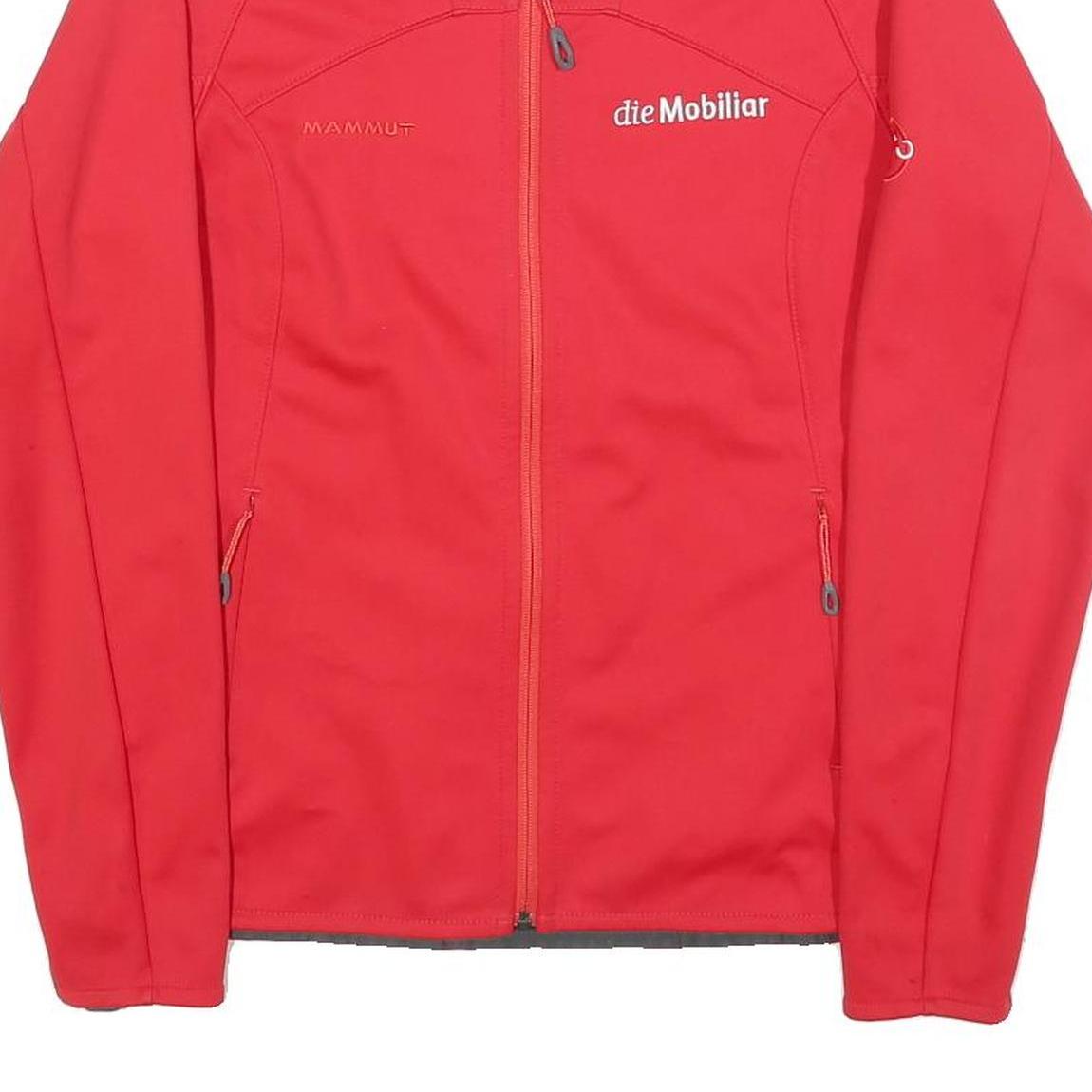 MAMMUT Womens Red Softshell Polyester Jacket M Outdoor Zip Collar Sport