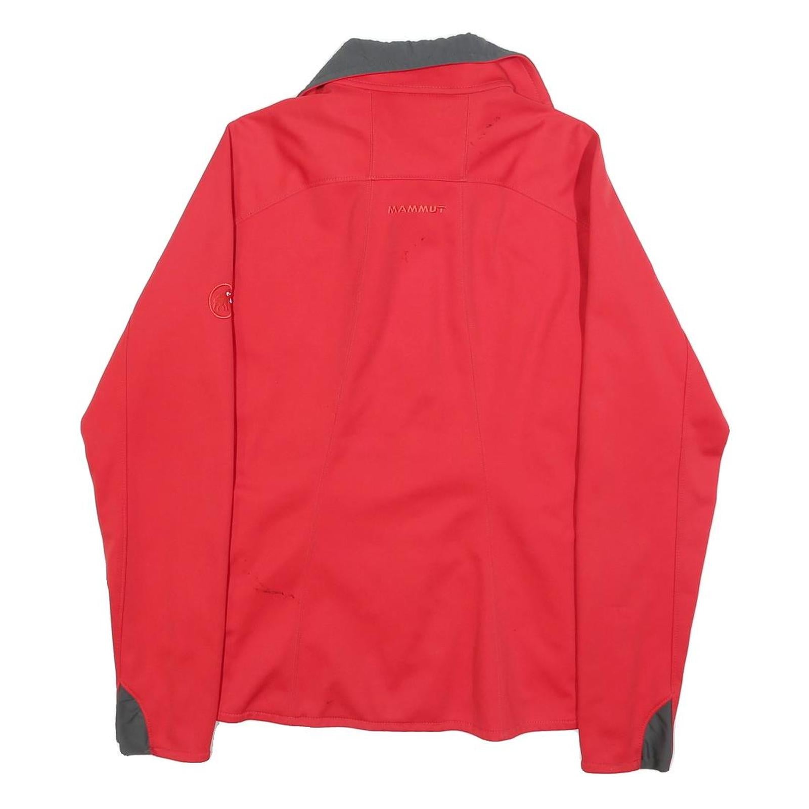 MAMMUT Womens Red Softshell Polyester Jacket M Outdoor Zip Collar Sport