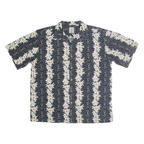 ROUNDTREE & YORKE Mens Navy Blue & Cream Floral Short Sleeve Shirt XL Casual