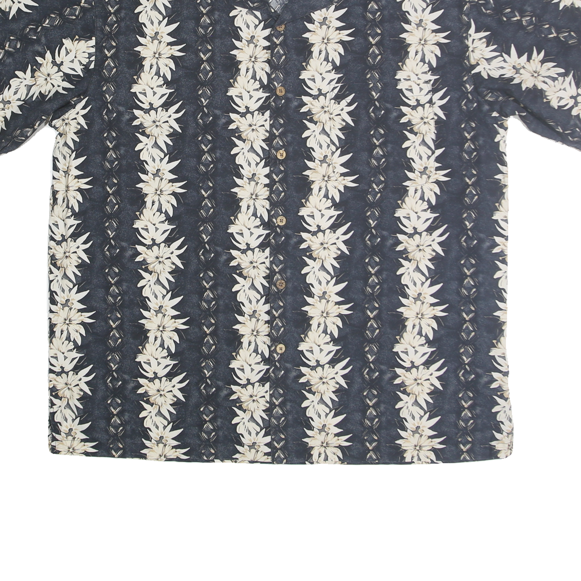 ROUNDTREE & YORKE Mens Navy Blue & Cream Floral Short Sleeve Shirt XL Casual