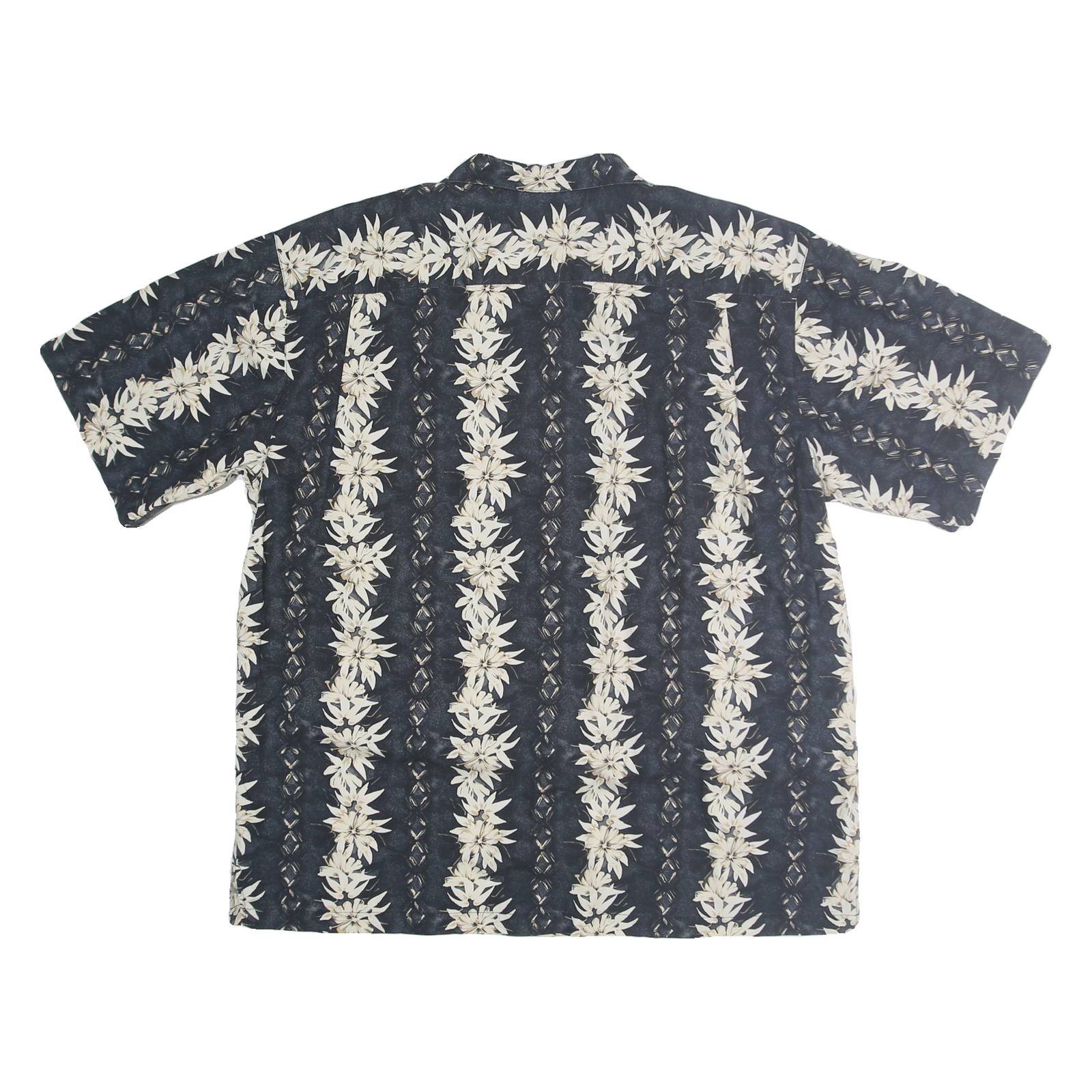 ROUNDTREE & YORKE Mens Navy Blue & Cream Floral Short Sleeve Shirt XL Casual