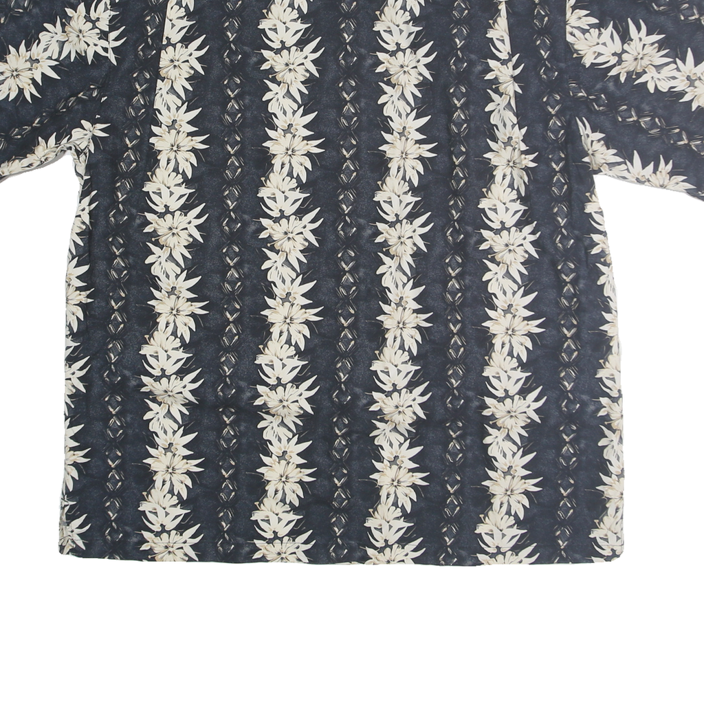 ROUNDTREE & YORKE Mens Navy Blue & Cream Floral Short Sleeve Shirt XL Casual