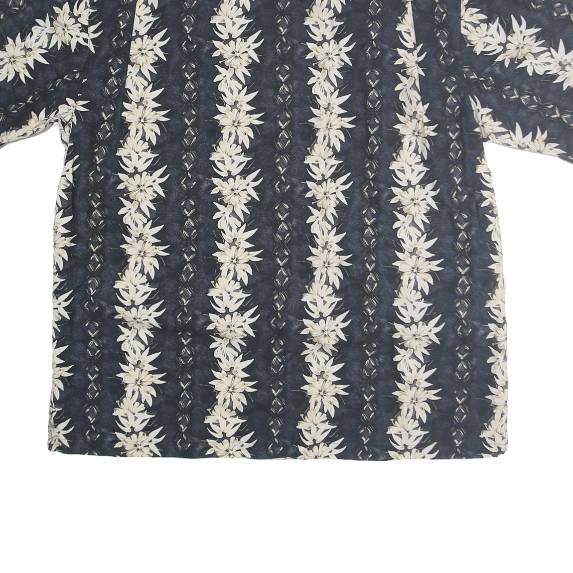 ROUNDTREE & YORKE Mens Navy Blue & Cream Floral Short Sleeve Shirt XL Casual