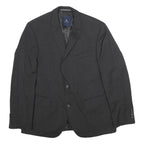PIERRE CARDIN Mens Black Wool Classic Jacket L Plain Button Closure Elegant