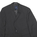 PIERRE CARDIN Mens Black Wool Classic Jacket L Plain Button Closure Elegant