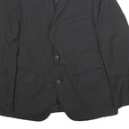 PIERRE CARDIN Mens Black Wool Classic Jacket L Plain Button Closure Elegant