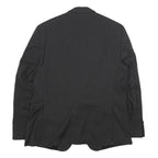 PIERRE CARDIN Mens Black Wool Classic Jacket L Plain Button Closure Elegant