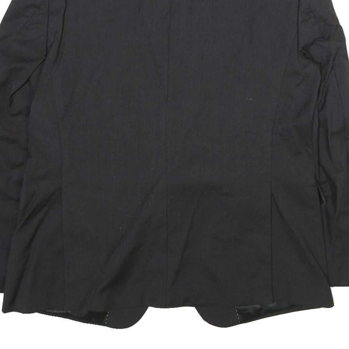 PIERRE CARDIN Mens Black Wool Classic Jacket L Plain Button Closure Elegant