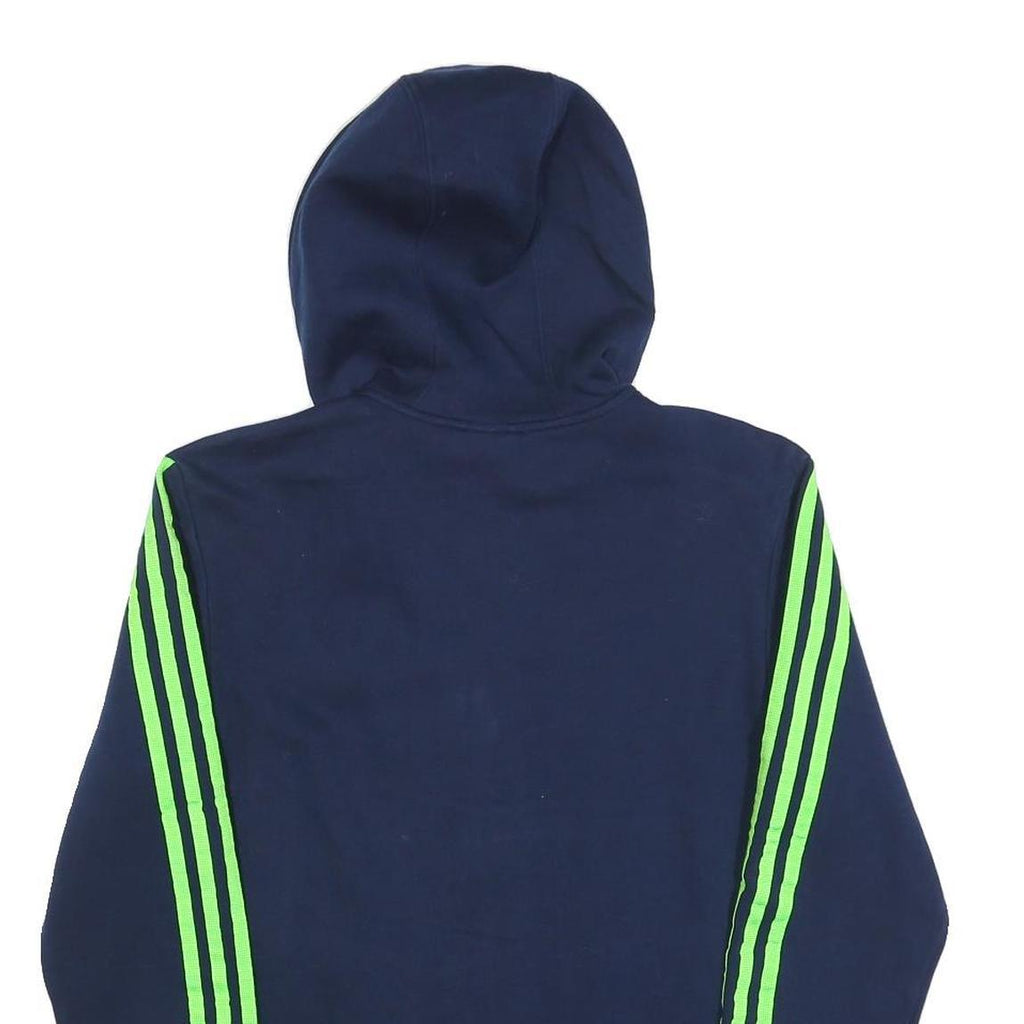 ADIDAS Mens Navy & Green Full Zip Hoodie S Lightweight Sportswear