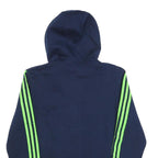 ADIDAS Mens Navy & Green Full Zip Hoodie S Lightweight Sportswear
