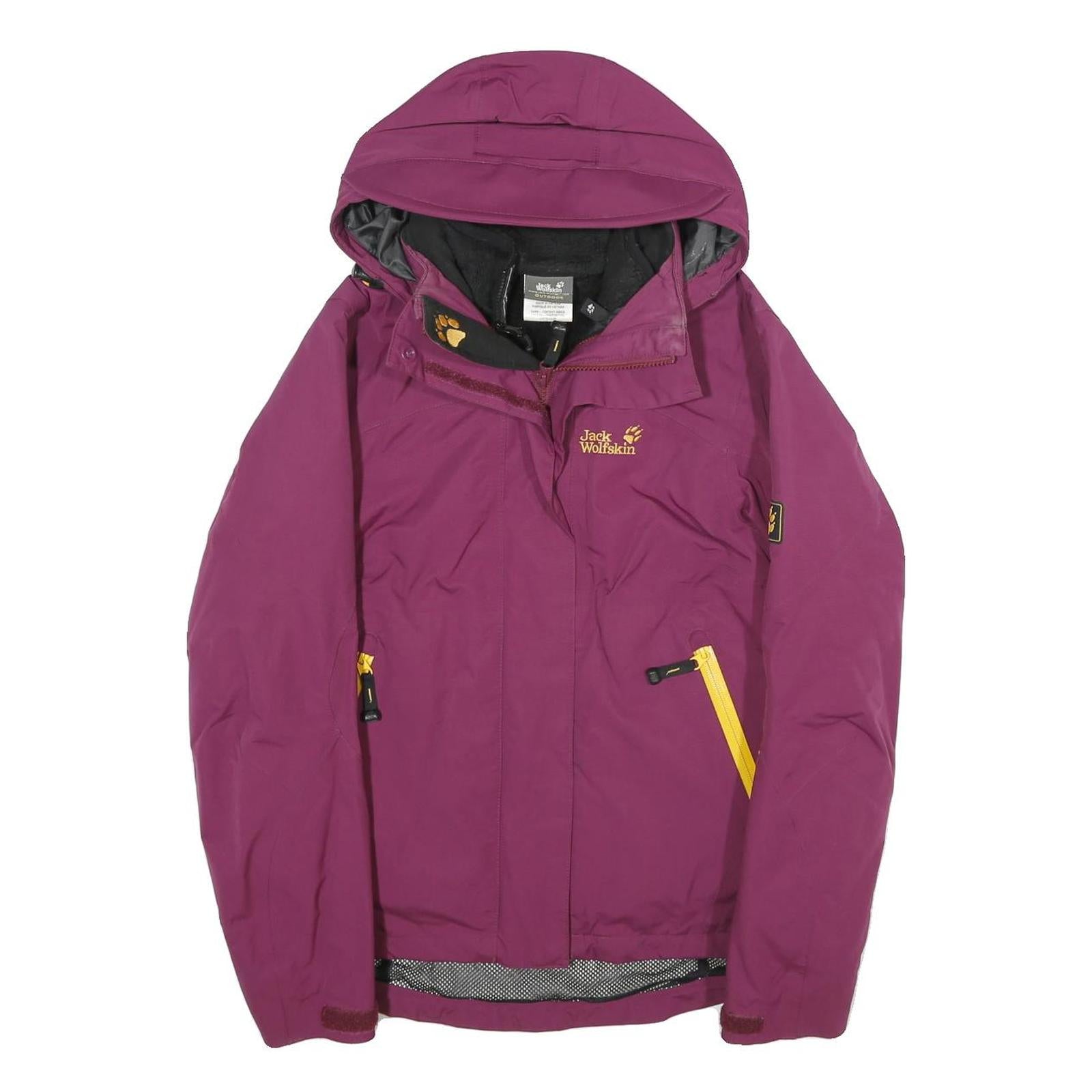 JACK WOLFSKIN Womens Purple Outdoor Jacket UK 10 Polyamide Blend Zip Hooded