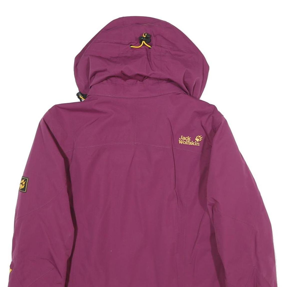 JACK WOLFSKIN Womens Purple Outdoor Jacket UK 10 Polyamide Blend Zip Hooded