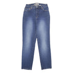 FADED GLORY Womens Classic Blue Denim Light W26 L30 Straight Cotton Blend Zip