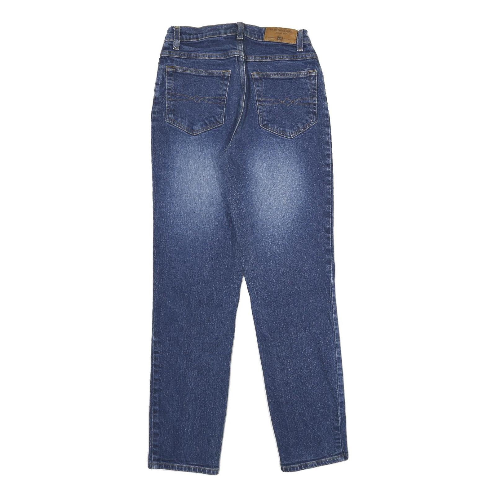 FADED GLORY Womens Classic Blue Denim Light W26 L30 Straight Cotton Blend Zip