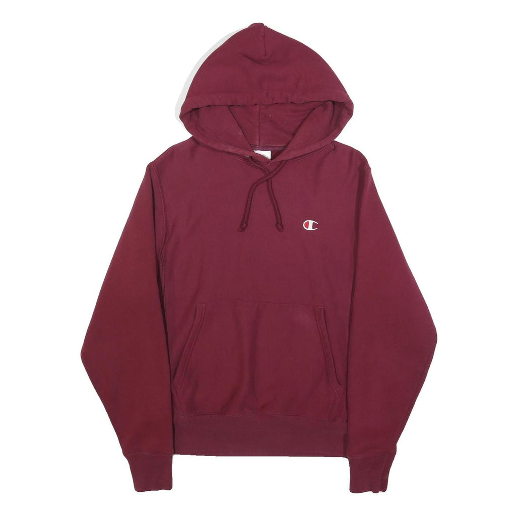 CHAMPION REVERSE WEAVE Mens Maroon Pullover Hoodie S Cotton Blend Casual