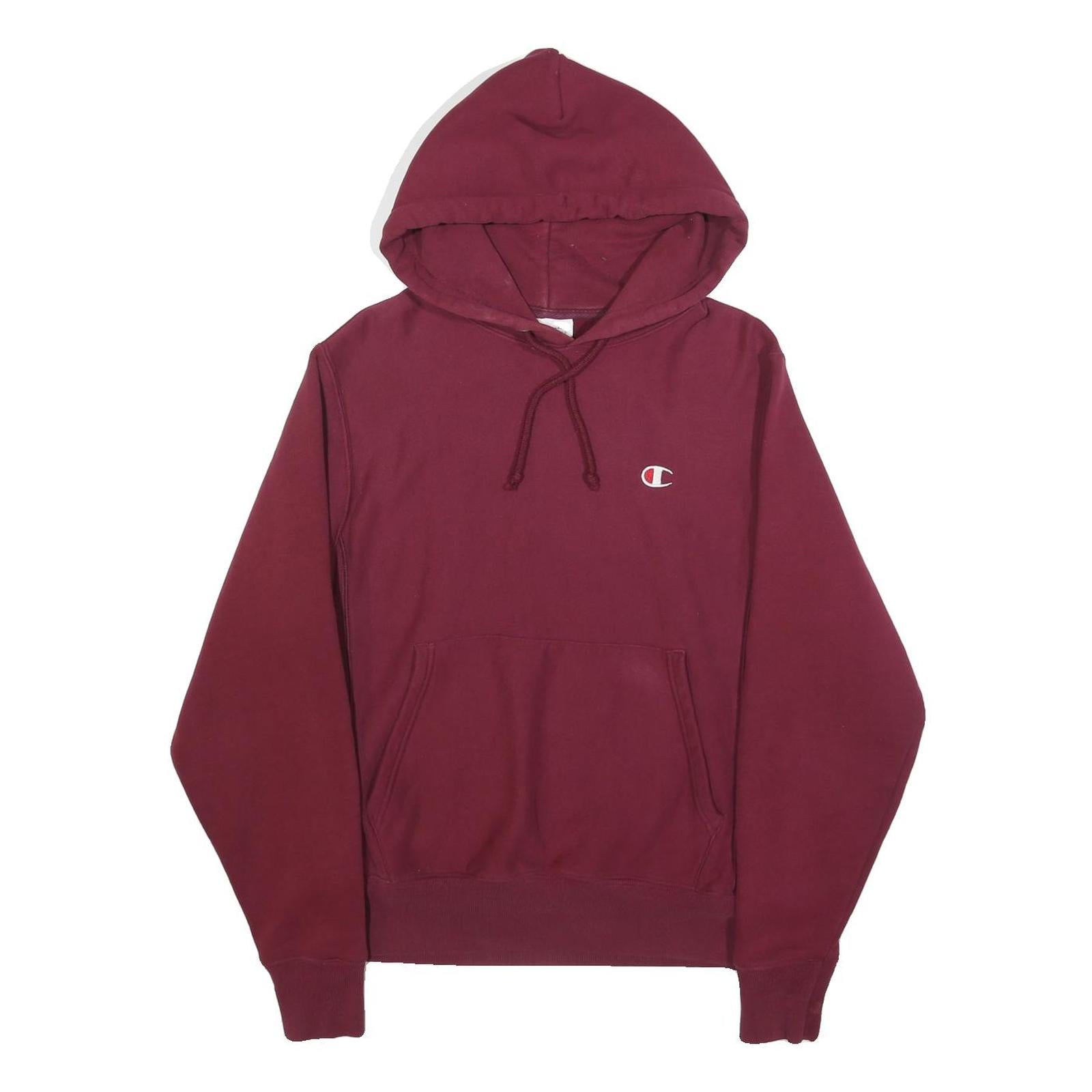 CHAMPION REVERSE WEAVE Mens Maroon Pullover Hoodie S Cotton Blend Casual