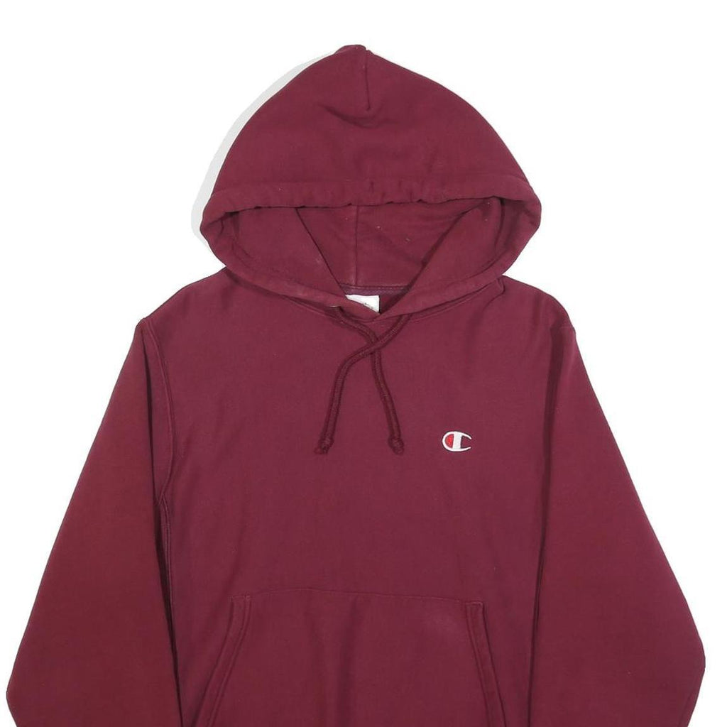 CHAMPION REVERSE WEAVE Mens Maroon Pullover Hoodie S Cotton Blend Casual