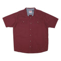 WRANGLER Mens Maroon Shirt XL Cotton Short Sleeve Button Work Casual