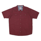 WRANGLER Mens Maroon Shirt XL Cotton Short Sleeve Button Work Casual