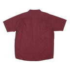 WRANGLER Mens Maroon Shirt XL Cotton Short Sleeve Button Work Casual
