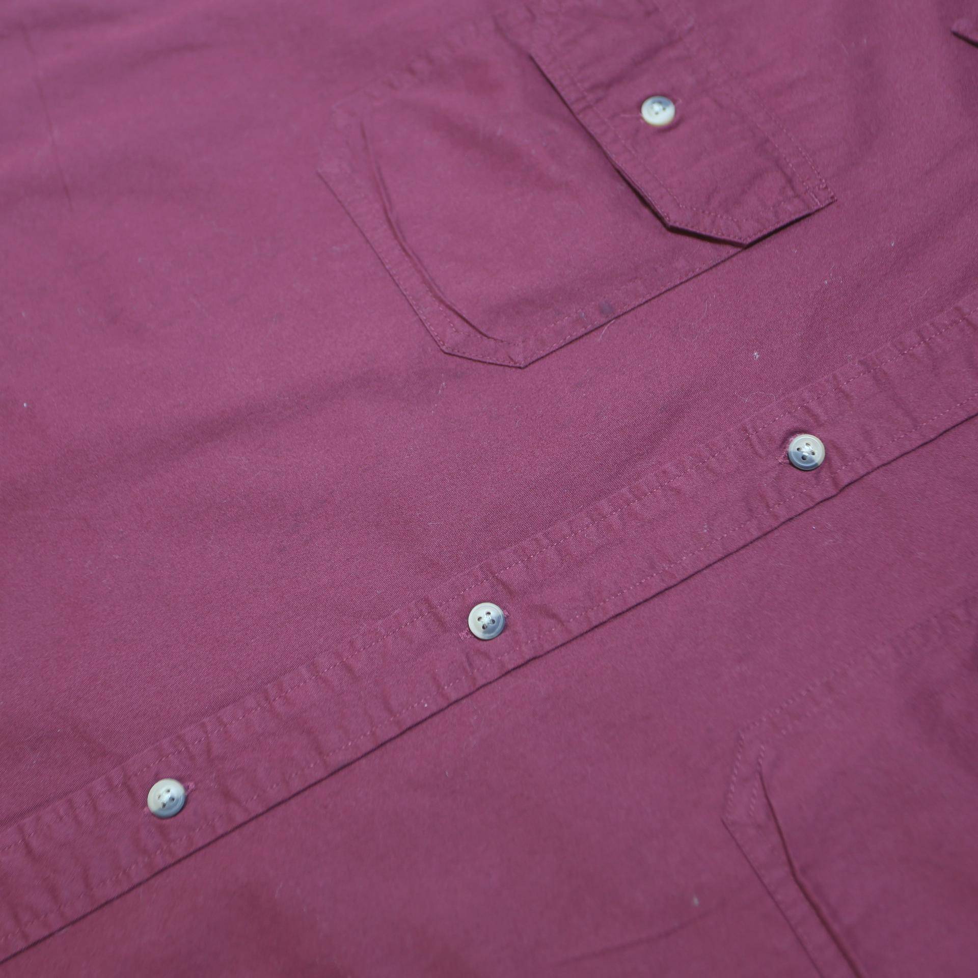 WRANGLER Mens Maroon Shirt XL Cotton Short Sleeve Button Work Casual