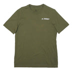 ADIDAS Mens Green Terrex Logo T-Shirt S Short Sleeve Crew Neck Outdoor