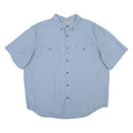 CARHARTT Mens Blue Short Sleeve Shirt 2XL Cotton Blend Workwear Casual