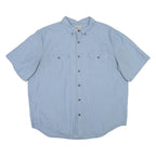 CARHARTT Mens Blue Short Sleeve Shirt 2XL Cotton Blend Workwear Casual